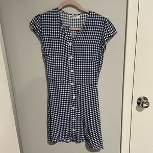 blue gingham reformation dress